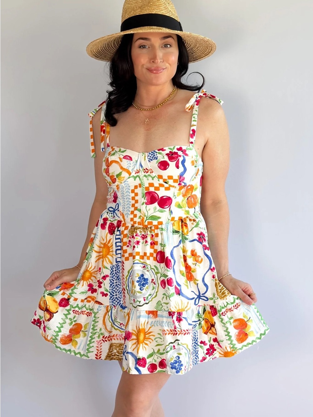 VICI Italian Euro Summer Picnic Party Corset Bustier Tank Top Mini Dress small